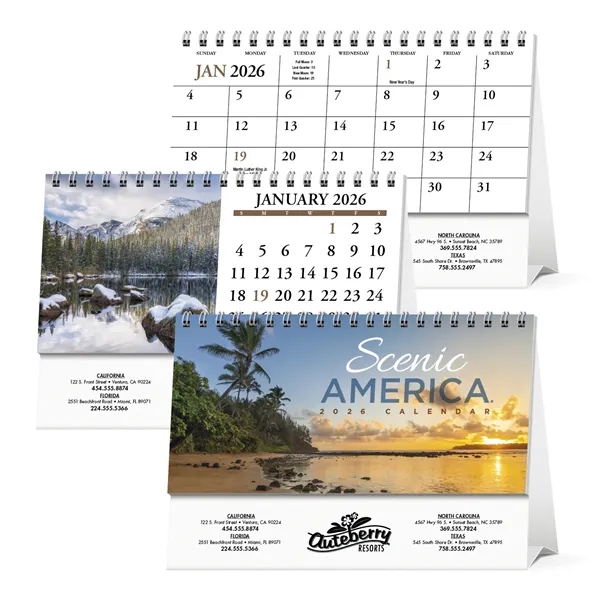 Scenic America® Desk Tent Calendar... from ASI 40480 Koozie Group / HotLine®