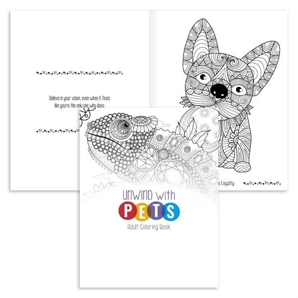 Good Value™ Unwind with Pets Adult Coloring Book... from ASI 40480 Koozie Group