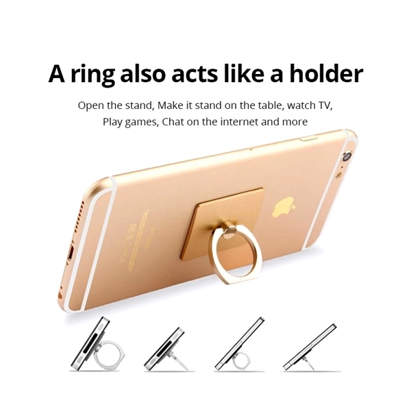 Cell phone ring stand grip holder. 1.377" x 1.57" square ring... from ASI 37218 Athena Promo (tm)
