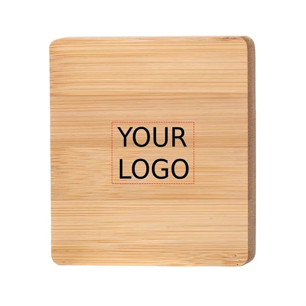 Square bamboo wood coaster with opener plus 1 color silkscreen imprint... from ASI 37218 Athena Promo (tm)