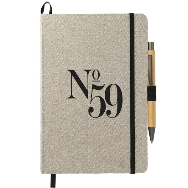 5.5" x 8.5" recycled cotton bound journal with quick-dry gel ballpoint.... from ASI 66887 PCNA / Leeds
