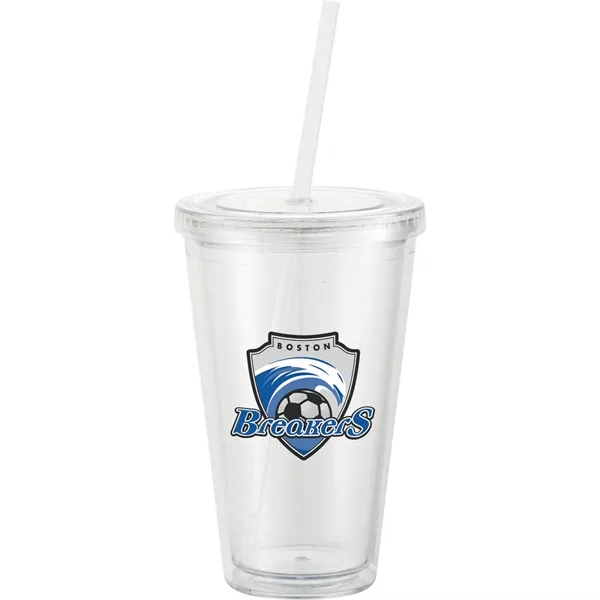 16 oz. double wall acrylic tumbler with lid and straw.... from ASI 66887 PCNA / Leeds