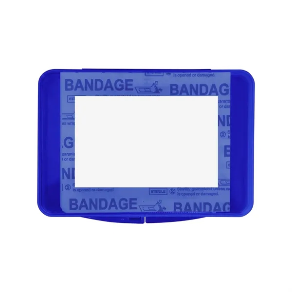 Portable first aid kit with bandages, hand sanitizer, cleansing pad, towelette,... from ASI 61125 Hit Promotional Products / Hit®