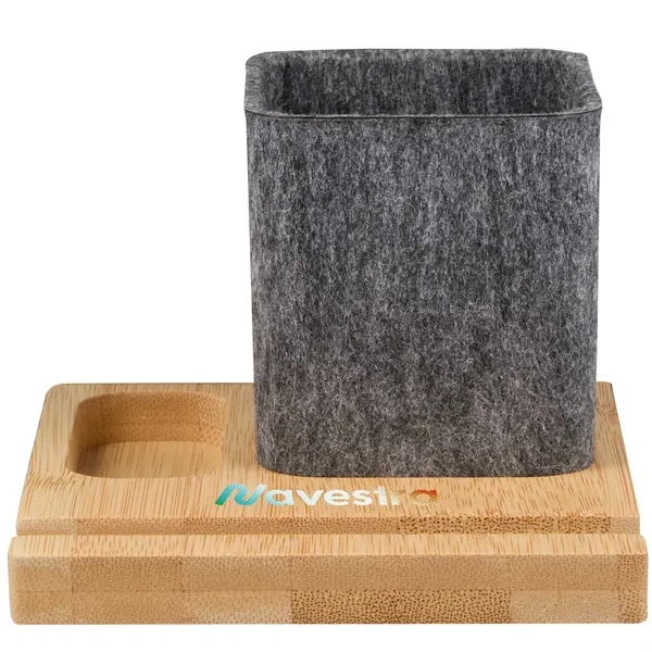 Recycled Felt & Bamboo Pen Holder... from ASI 66887 PCNA / Bullet
