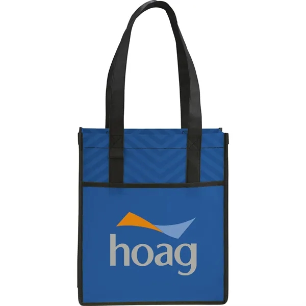 Printed Chevron Non-Woven Shopper Tote... from ASI 66887 PCNA / Bullet