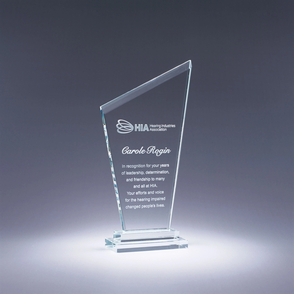 Starphire crystal award with matching base and deep etch imprint on... from ASI 62985 J. Charles