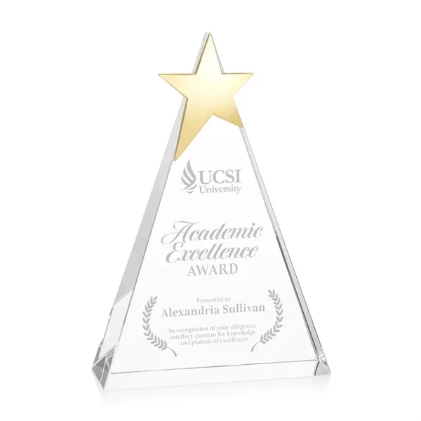 The freestanding Optical Triangle Star Award features a sleek optical crystal... from ASI 84592 St Regis Group / St Regis