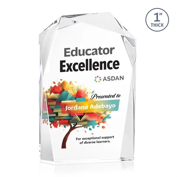 The elegant freestanding Donvale VividPrint™ award features a modern geometric design... from ASI 84592 St Regis Group / St Regis