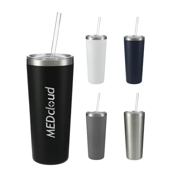 22 oz. double wall stainless steel tumbler with push-on lid and... from ASI 66887 PCNA / Leeds