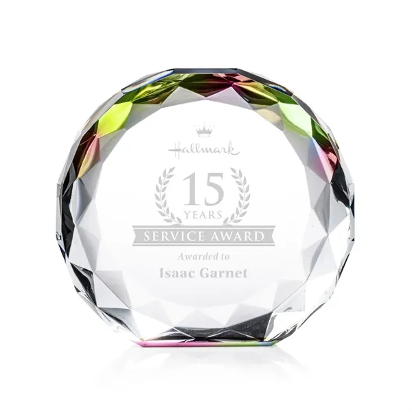 The Seville Award is a freestanding crystal award with a round,... from ASI 84592 St Regis Group / St Regis