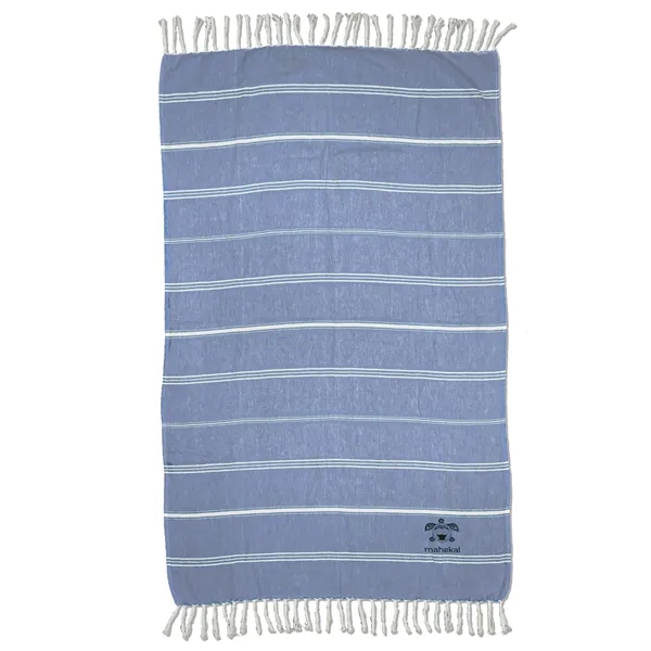 39" x 70" 8.0lb./doz. Striped Turkish cotton peshtemal/beach towel with fringes.... from ASI 79750 Pro Towels