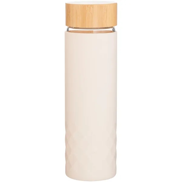 18 oz single wall borosilicate glass bottle with threaded bamboo lid,... from ASI 51197 ETS Express, LLC