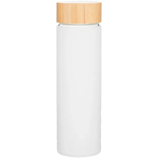 18 oz single wall borosilicate glass bottle with threaded bamboo lid,... from ASI 51197 ETS Express, LLC