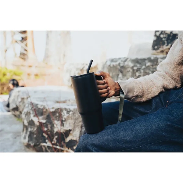 30.4 oz. double-wall, vacuum-insulated tumbler with handle, lid and straw.... from ASI 56070 Gemline / Gemline®