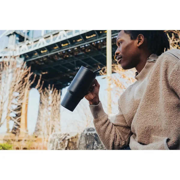 30.4 oz. double-wall, vacuum-insulated tumbler with handle, lid and straw.... from ASI 56070 Gemline / Gemline®