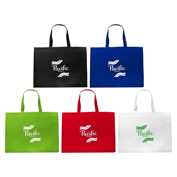 15.5" x 3.5" x 14" non-woven tote bag with 18" handles.... from ASI 88060 Snugz/USA Inc