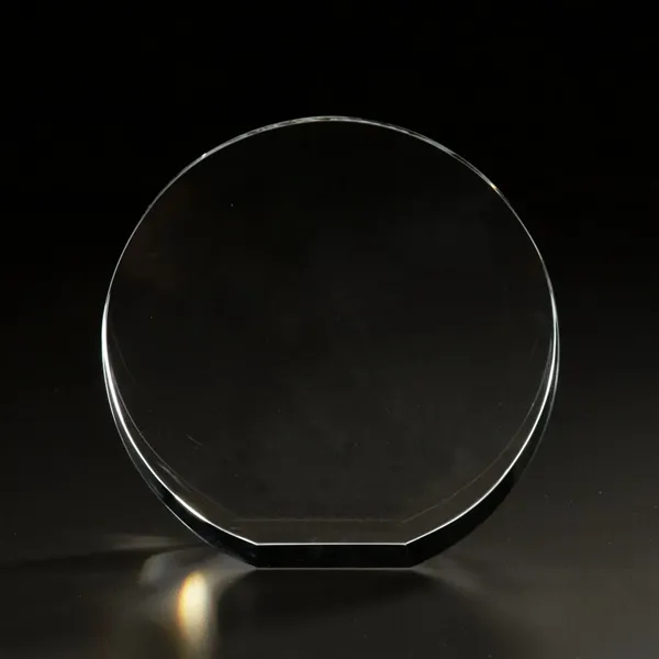 6" x 5.75" x 1.25" 3D circle crystal award.... from ASI 68507 The Magnet Group / Benchmark Crystal & Clocks