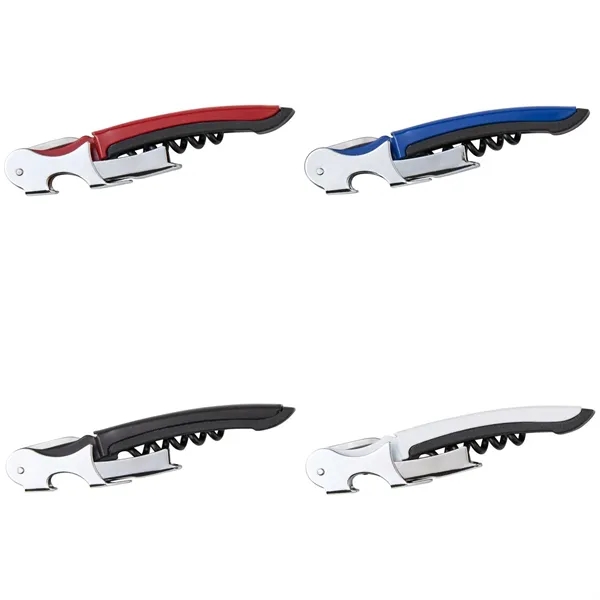 Two tone wine bottle opener plus 1 color pad print imprint... from ASI 37218 Athena Promo (tm)