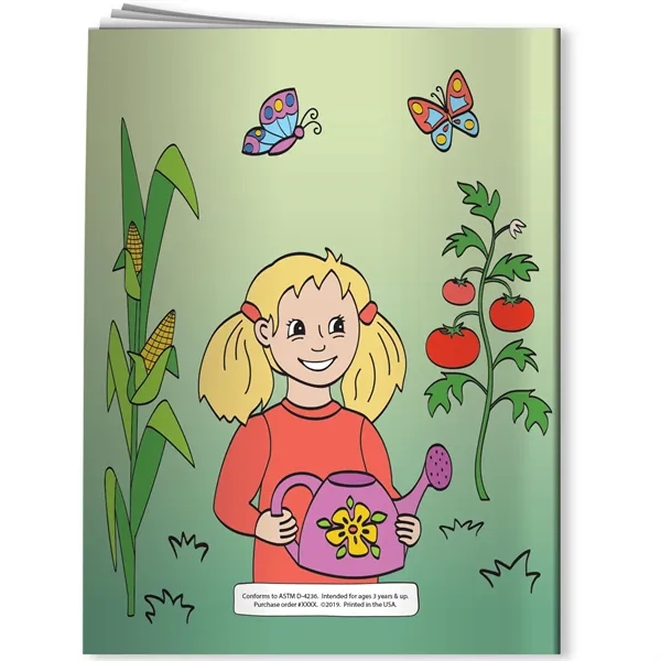 Coloring book that features Growing a Garden theme.... from ASI 54100 Fields Manufacturing Inc / Better Life Line