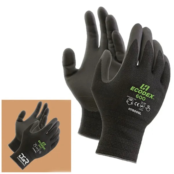 Touchscreen compatible Ecodex™ Air-Urea™ coated palm cut resistant work gloves.... from ASI 37455 Atteff International Inc