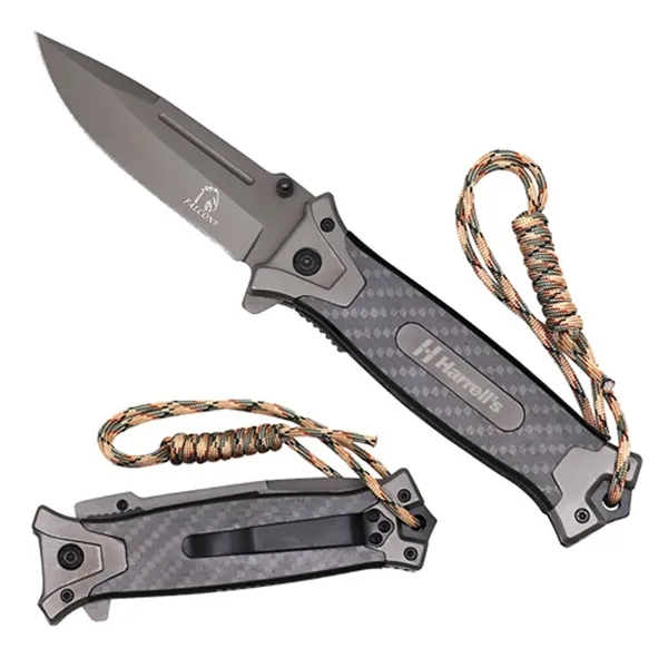 Titanium gray 440 stainless steel drop point blade.... from ASI 37455 Atteff International Inc