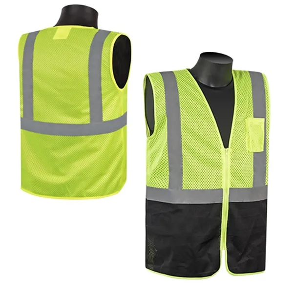 Vest made of 100% fluorescent polyester mesh fabric. Two-tone design front... from ASI 37455 Atteff International Inc