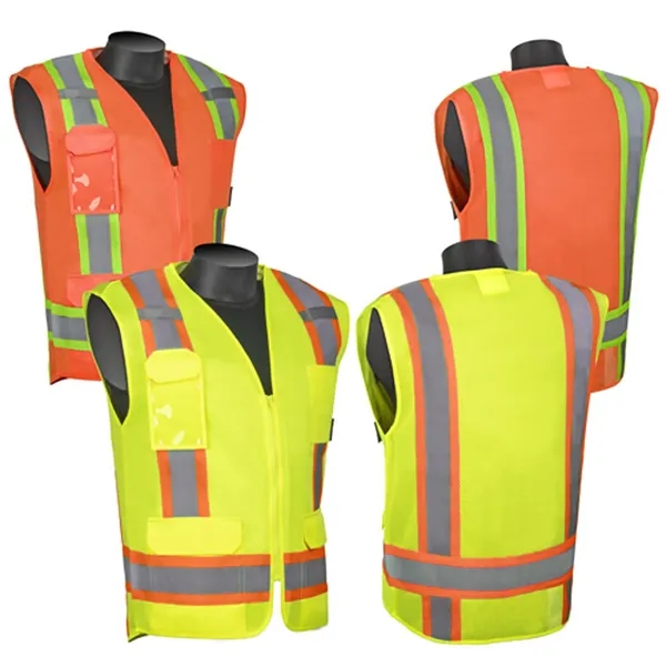 Vest made of 100% 100% Fluorescent polyester mesh fabric back &... from ASI 37455 Atteff International Inc