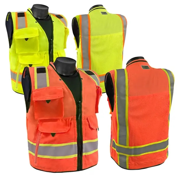 Vest made of 100% 100% Fluorescent polyester mesh fabric back &... from ASI 37455 Atteff International Inc