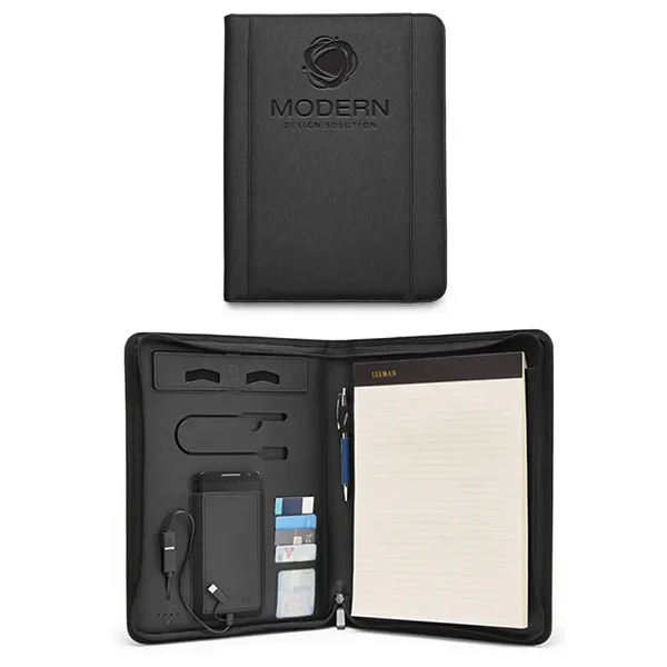 10.12" x 13.25" x 1.5" Roma Tech black portfolio and Powerbank... from ASI 79530 Prime Line