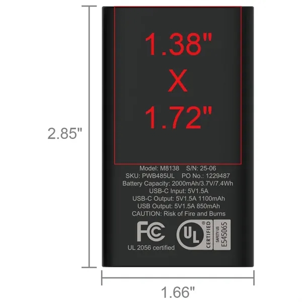 EmergyPack UL Power Bank: compact, safe, USB-A/USB-C charging with bold branding... from ASI 90154 Sunjoy Group Inc
