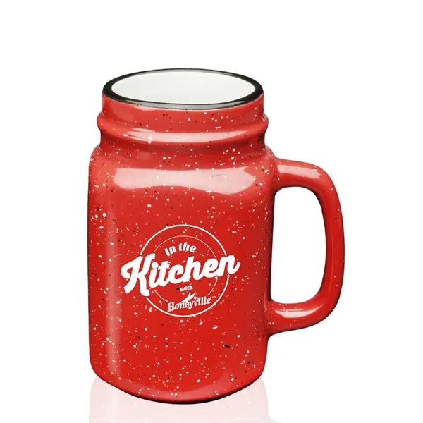 16 oz. ceramic Mason jar with speckle design and a variety... from ASI 39552 BEL Promo