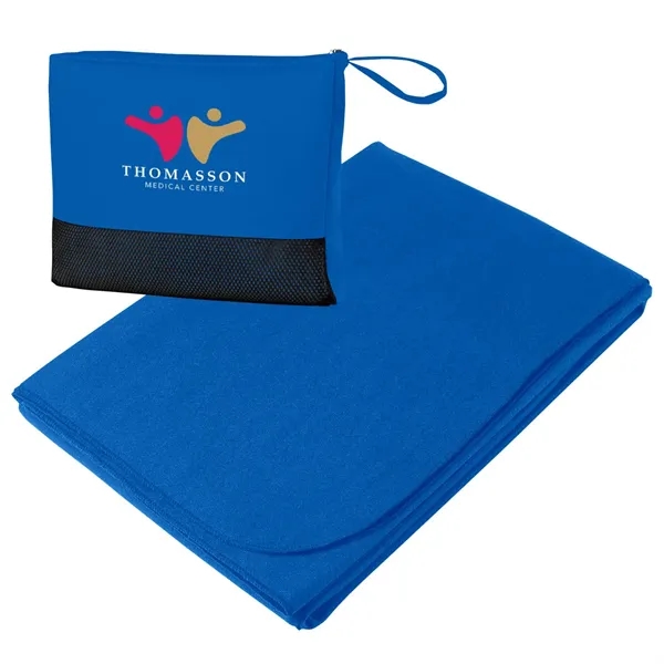 Large 47" x 60" travel blanket made of 100% polyester.... from ASI 61125 Hit Promotional Products / Hit®