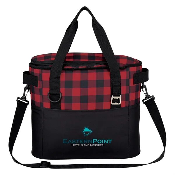 Polyester cooler bag with front pocket, adjustable shoulder strap, web carry... from ASI 61125 Hit Promotional Products / Hit®