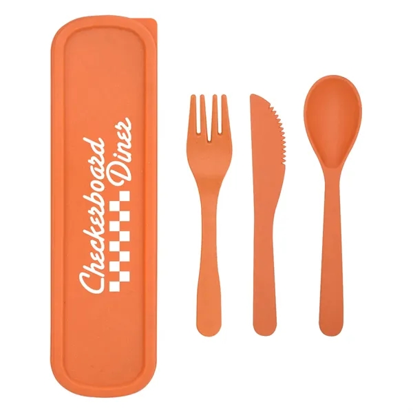 Utensil set with a fork, spoon, and knife inside of a... from ASI 61125 Hit Promotional Products / Hit®