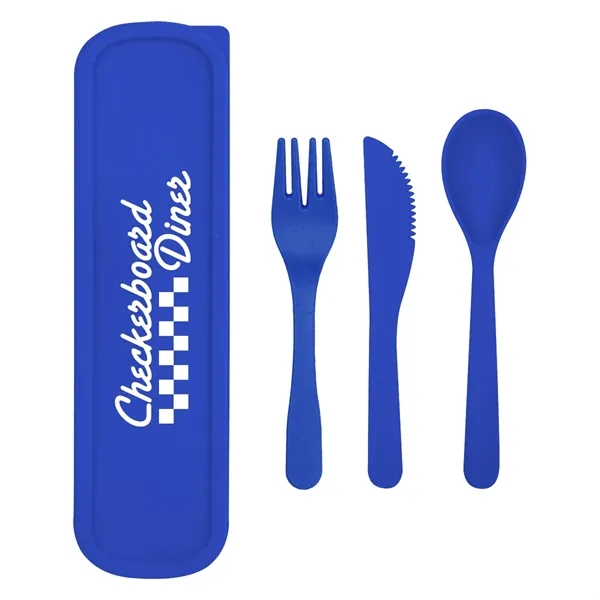 Utensil set with a fork, spoon, and knife inside of a... from ASI 61125 Hit Promotional Products / Hit®