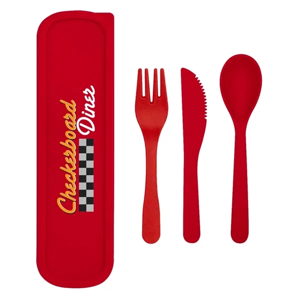 Utensil set with a fork, spoon, and knife inside of a... from ASI 61125 Hit Promotional Products / Hit®