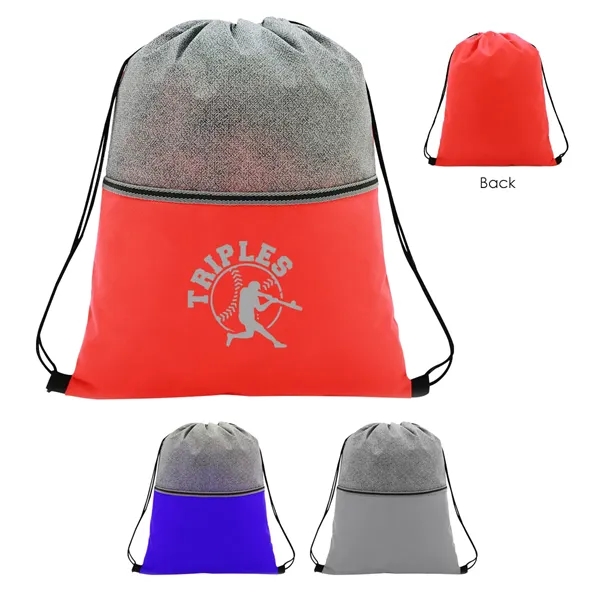 Color Basics heathered non-woven drawstring bag for storing all of the... from ASI 61125 Hit Promotional Products / Hit®