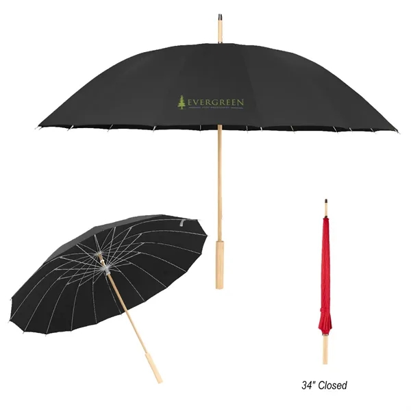 46" Arc Umbrella With 100% RPET Canopy & Bamboo Handle... from ASI 61125 Hit Promotional Products / Hit®