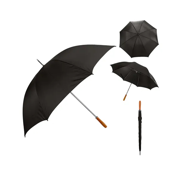 60" jumbo polyester umbrella with manual open/close feature, comfort-grip wooden handle... from ASI 79530 Prime Line