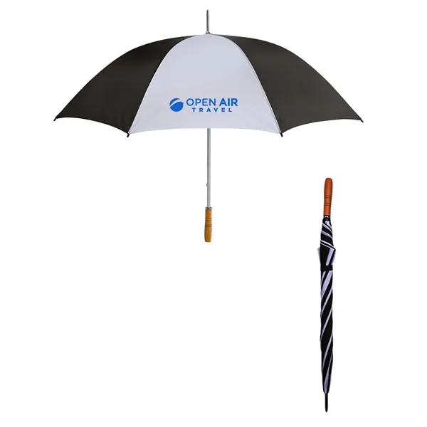 60" jumbo polyester umbrella with manual open/close feature, comfort-grip wooden handle... from ASI 79530 Prime Line