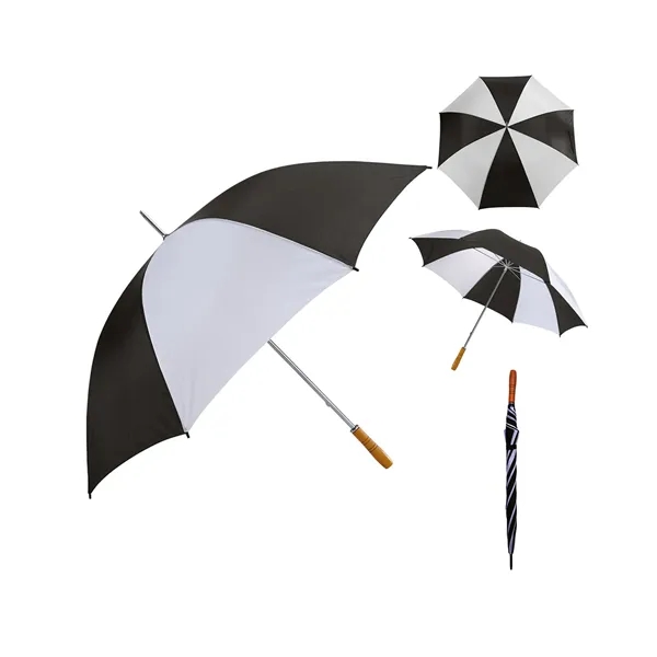 60" jumbo polyester umbrella with manual open/close feature, comfort-grip wooden handle... from ASI 79530 Prime Line