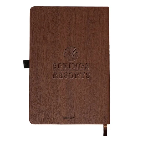 5.7" x 8.46" x .5" polyurethane wood grain-look 96 page journal... from ASI 79530 Prime Line
