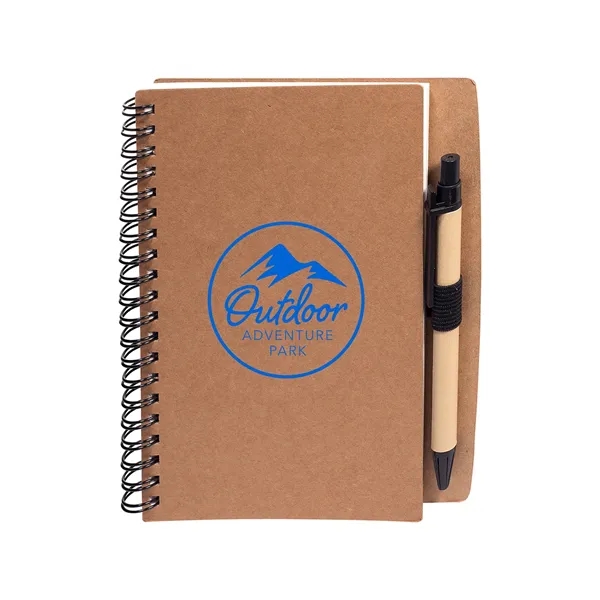 Metal dual-ring bound notebook with paper barrel pen and 60 pages... from ASI 79530 Prime Line