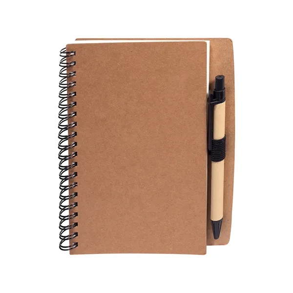 Metal dual-ring bound notebook with paper barrel pen and 60 pages... from ASI 79530 Prime Line
