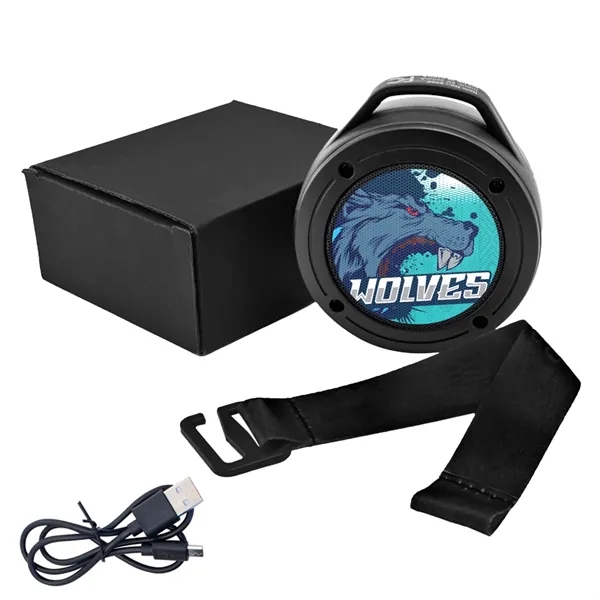 Water-resistant wireless speaker with high-definition Bluetooth technology and custom strap.... from ASI 61125 Hit Promotional Products / Hit®
