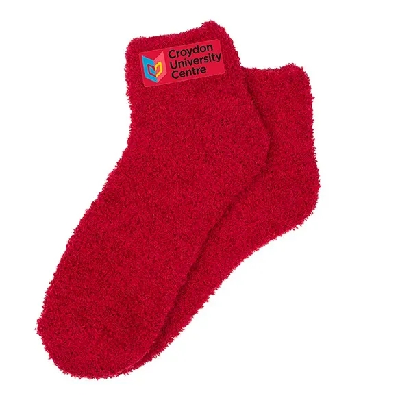 Fuzzy polyester and elastane socks in assorted colors.... from ASI 62660 Innovation Line