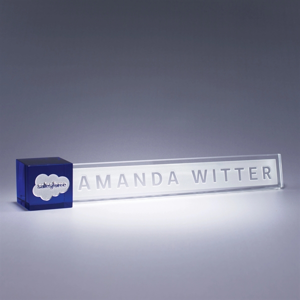 Nameplate made of optic crystal with your choice of clear, blue,... from ASI 62985 J. Charles