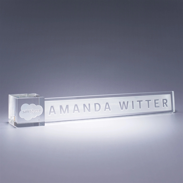 Nameplate made of optic crystal with your choice of clear, blue,... from ASI 62985 J. Charles