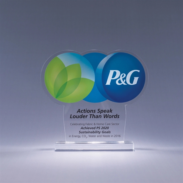 1/4" thick, custom award made of optically-pure acrylic and digitally printed... from ASI 62985 J. Charles