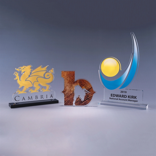 1/4" thick, custom award made of optically-pure acrylic and digitally printed... from ASI 62985 J. Charles